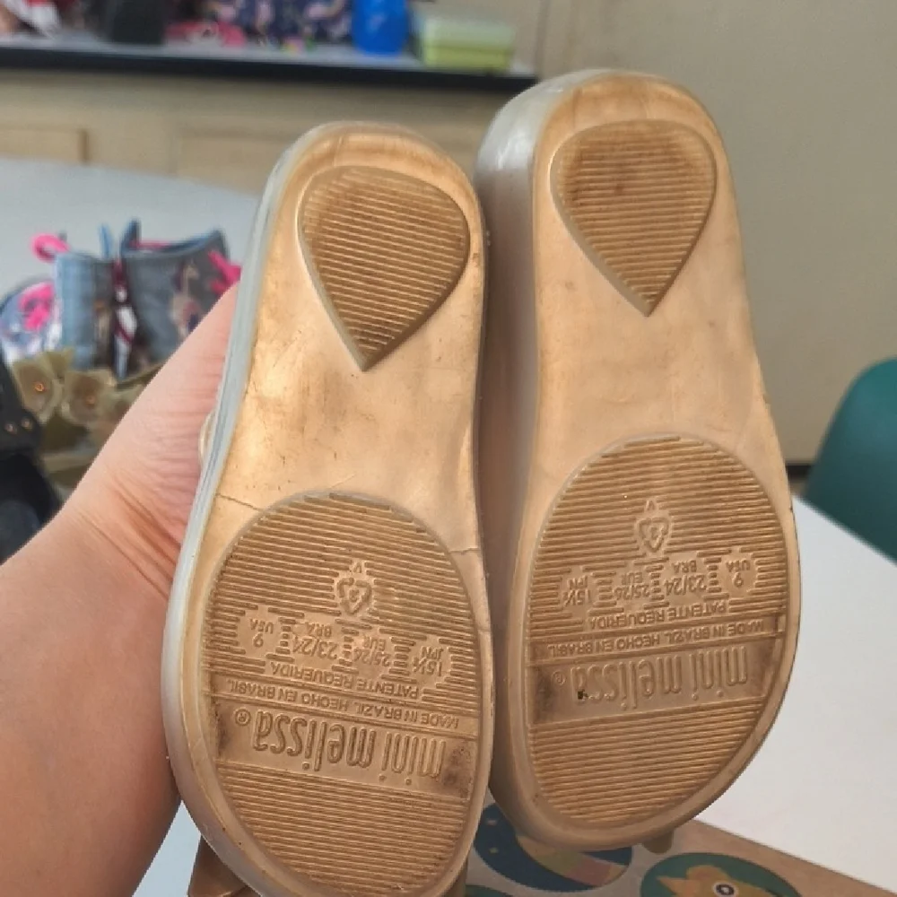 Mini Melissa Kids Metallic Gold Dress Shoes